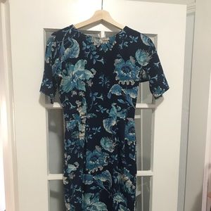 ASOS Wiggle Dress in Blue floral print
